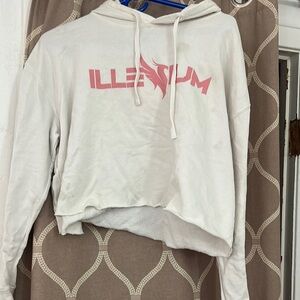 White Crop Top Hoodie